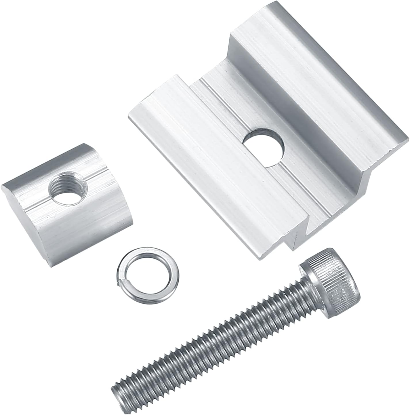 10 Morsetto Centrale in Alluminio per Pannello Solare altezza Modulo 25-50 mm, con viti M8x50 mm