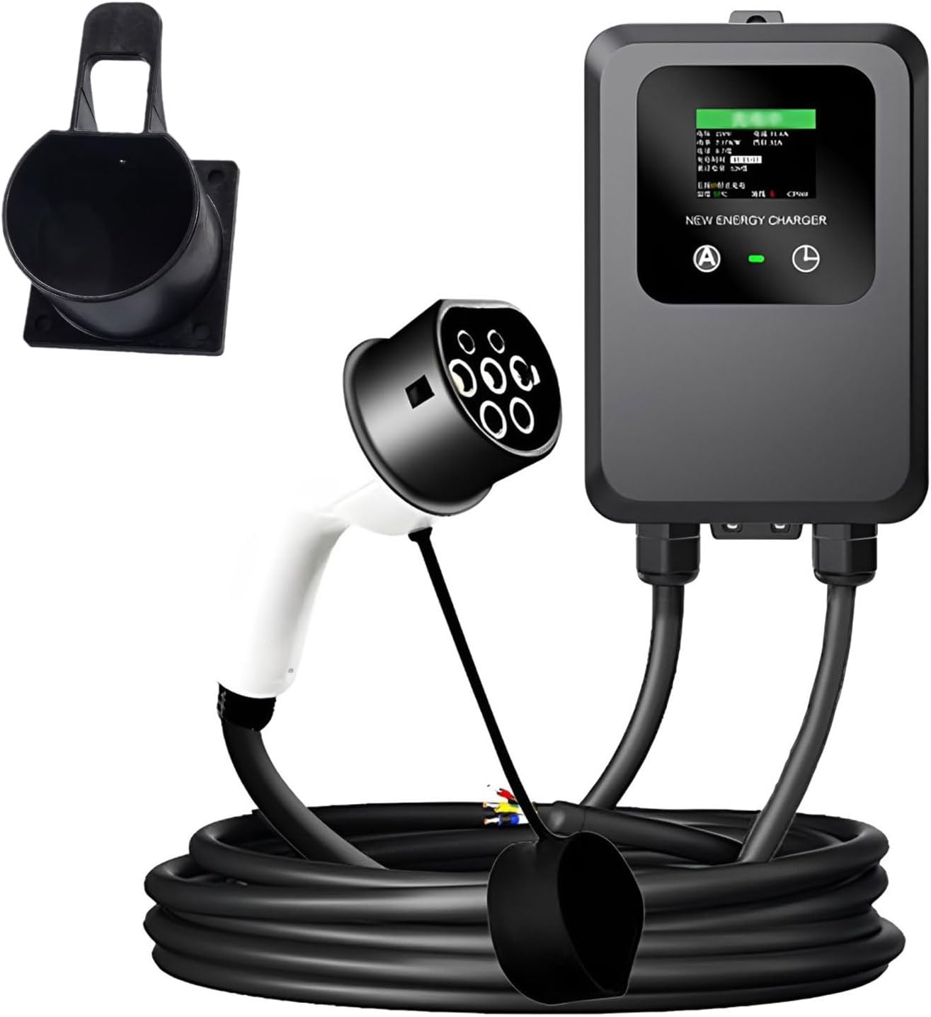 🔌 Wallbox EV 7 kW 32A – Tipo 2 con Display a Colori e Cavo da 5 m